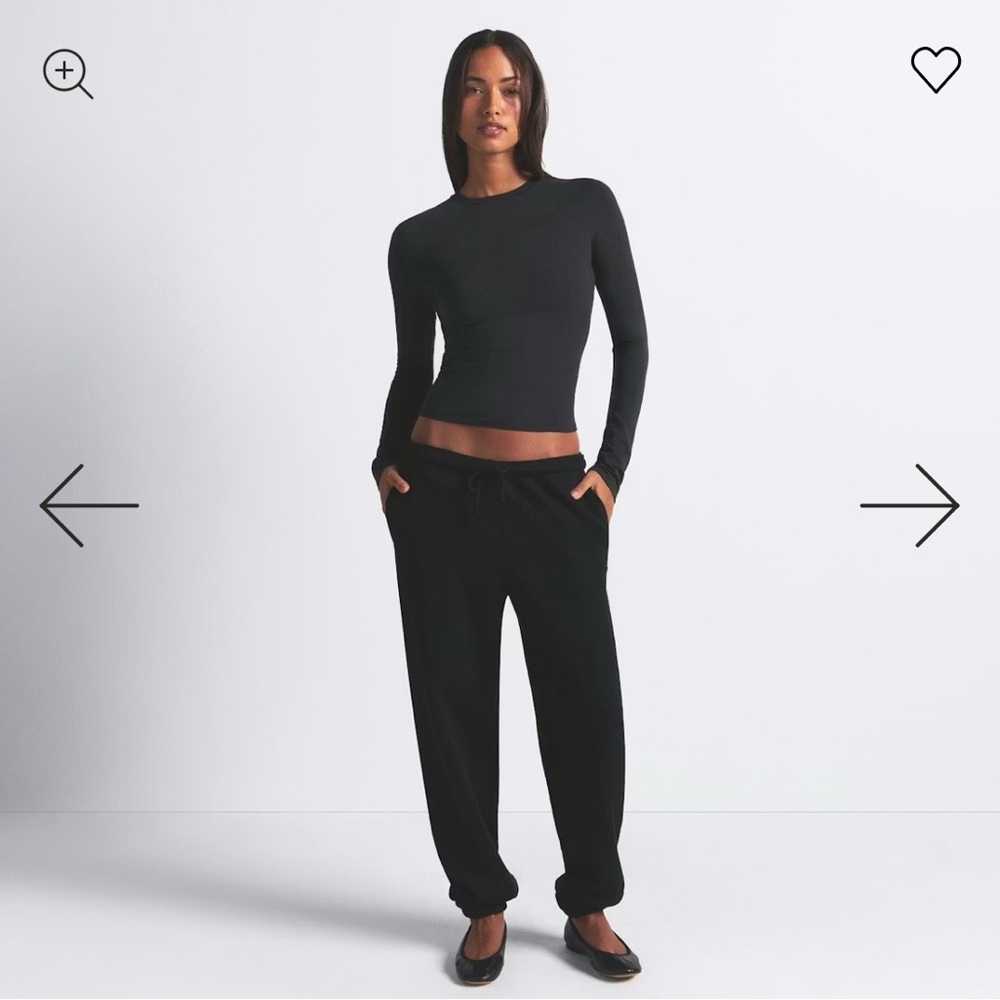 SKIMS Black Cotton Fleece Sweat Set